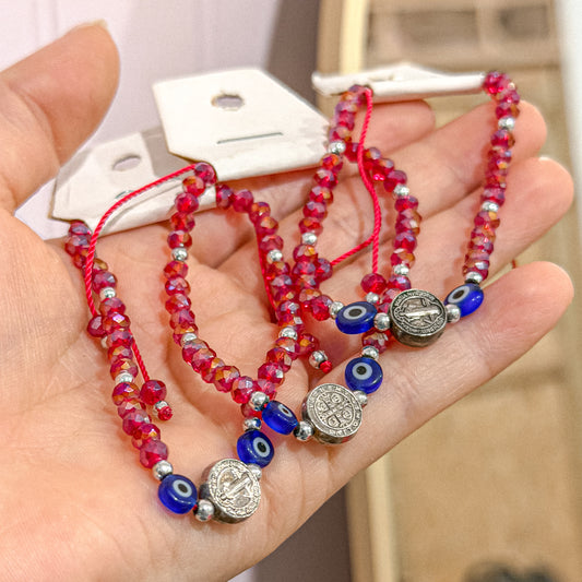 Red Cross Mal de Ojo Protection Bracelet