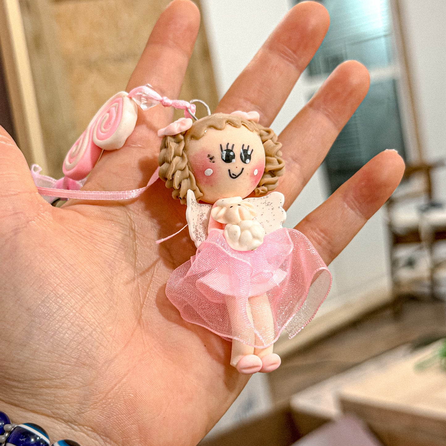 Pink Bautizo Doll Keychain