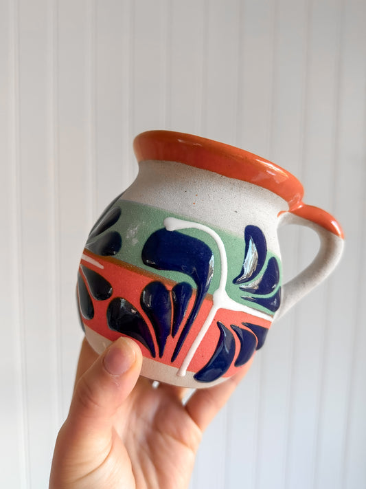 Orange Engobe Barro Hand-Painted Mug