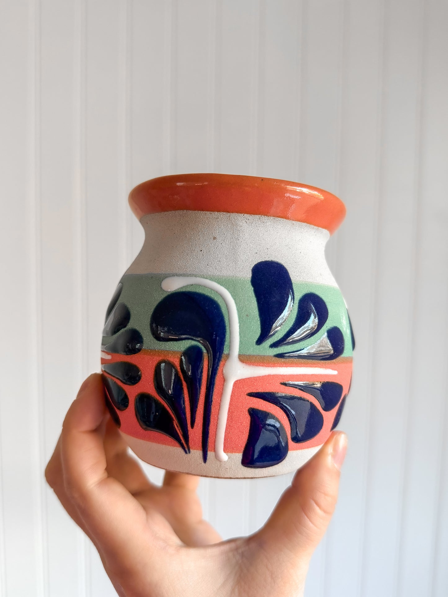 Orange Engobe Barro Hand-Painted Mug