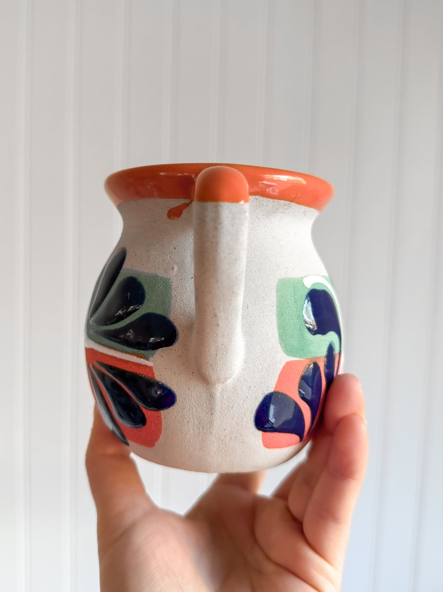 Orange Engobe Barro Hand-Painted Mug