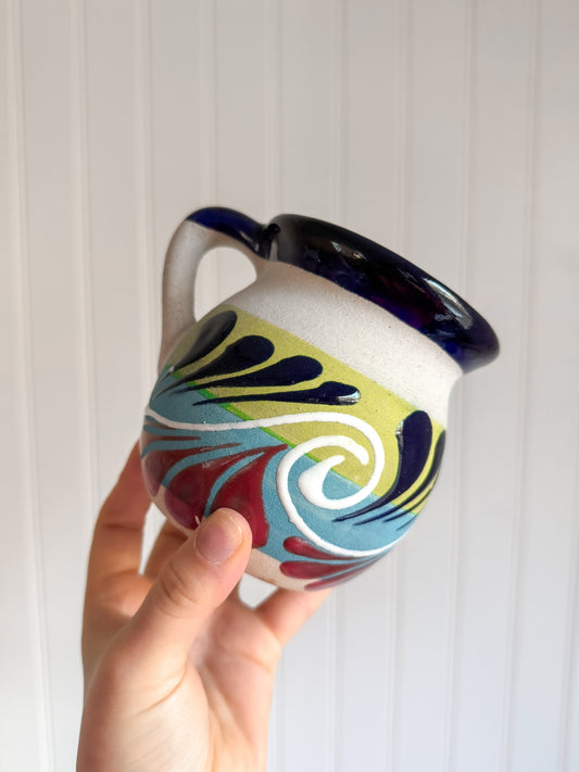 Blue Engobe Barro Hand-Painted Mug
