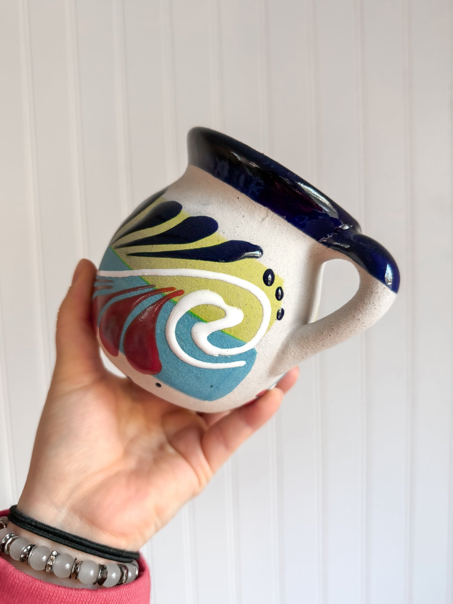Blue Engobe Barro Hand-Painted Mug