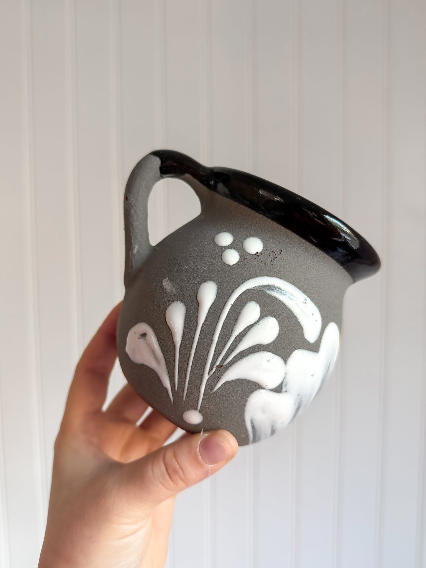 Black & Gray Barro Hand-Painted Mug