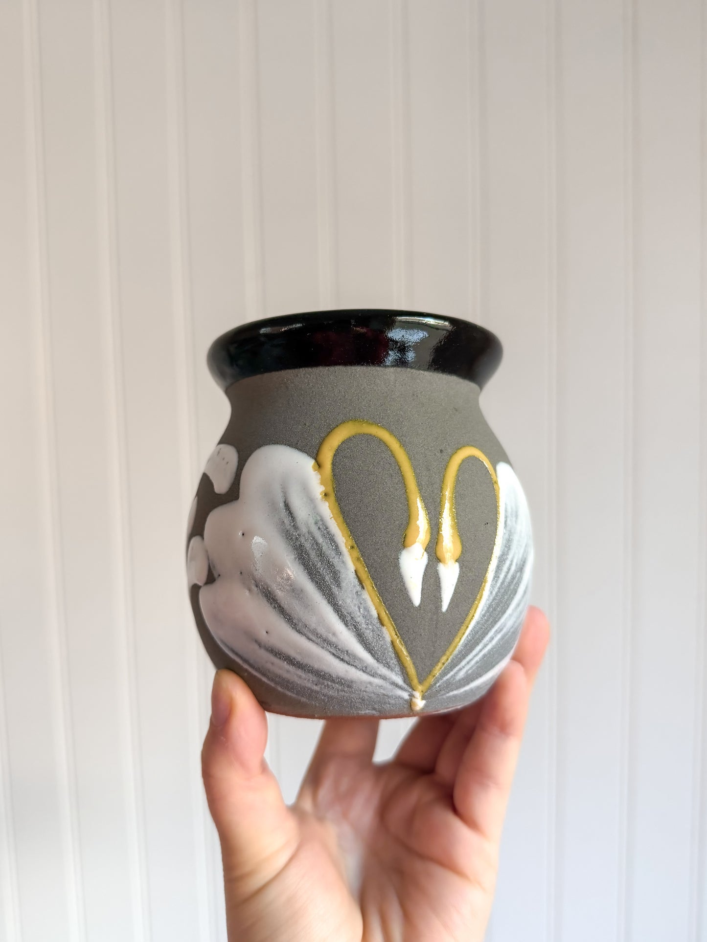 Black & Gray Barro Hand-Painted Mug