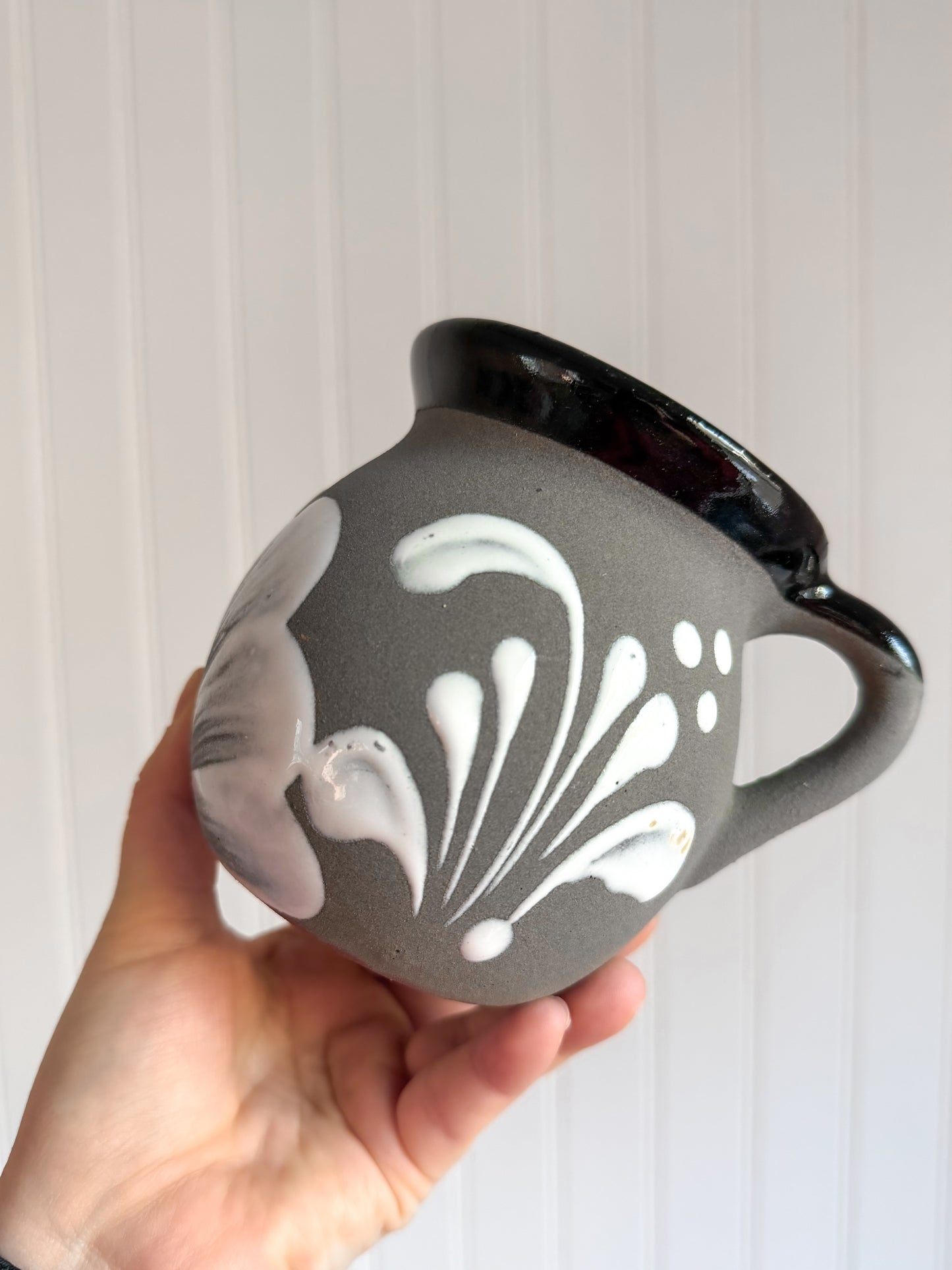 Black & Gray Barro Hand-Painted Mug