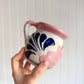 Pink Floral Barro Hand-Painted Mug