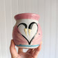 Pink Floral Barro Hand-Painted Mug