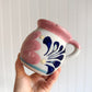 Pink Floral Barro Hand-Painted Mug