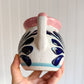 Pink Floral Barro Hand-Painted Mug
