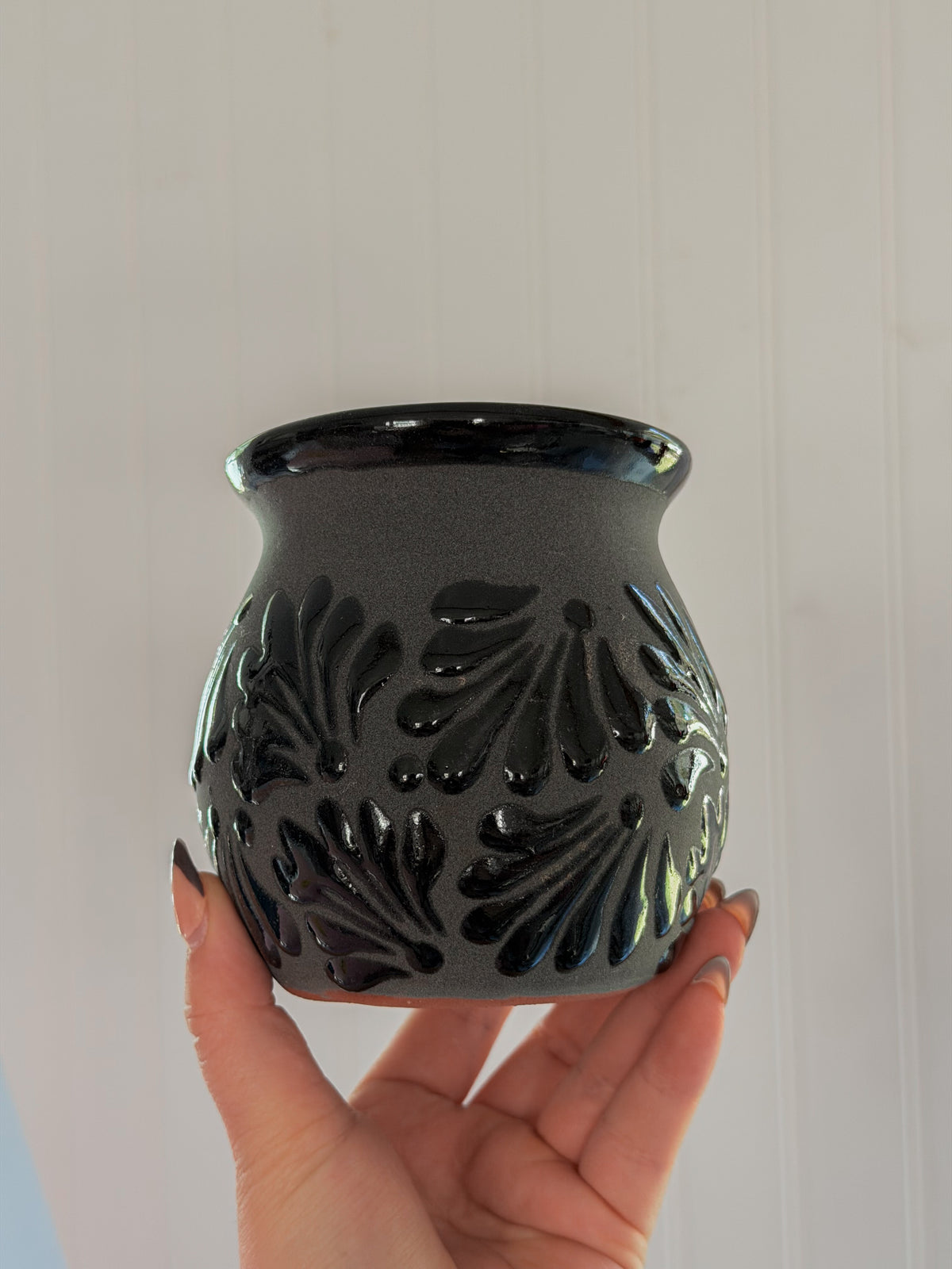 Black Barro Hand-Painted Mug