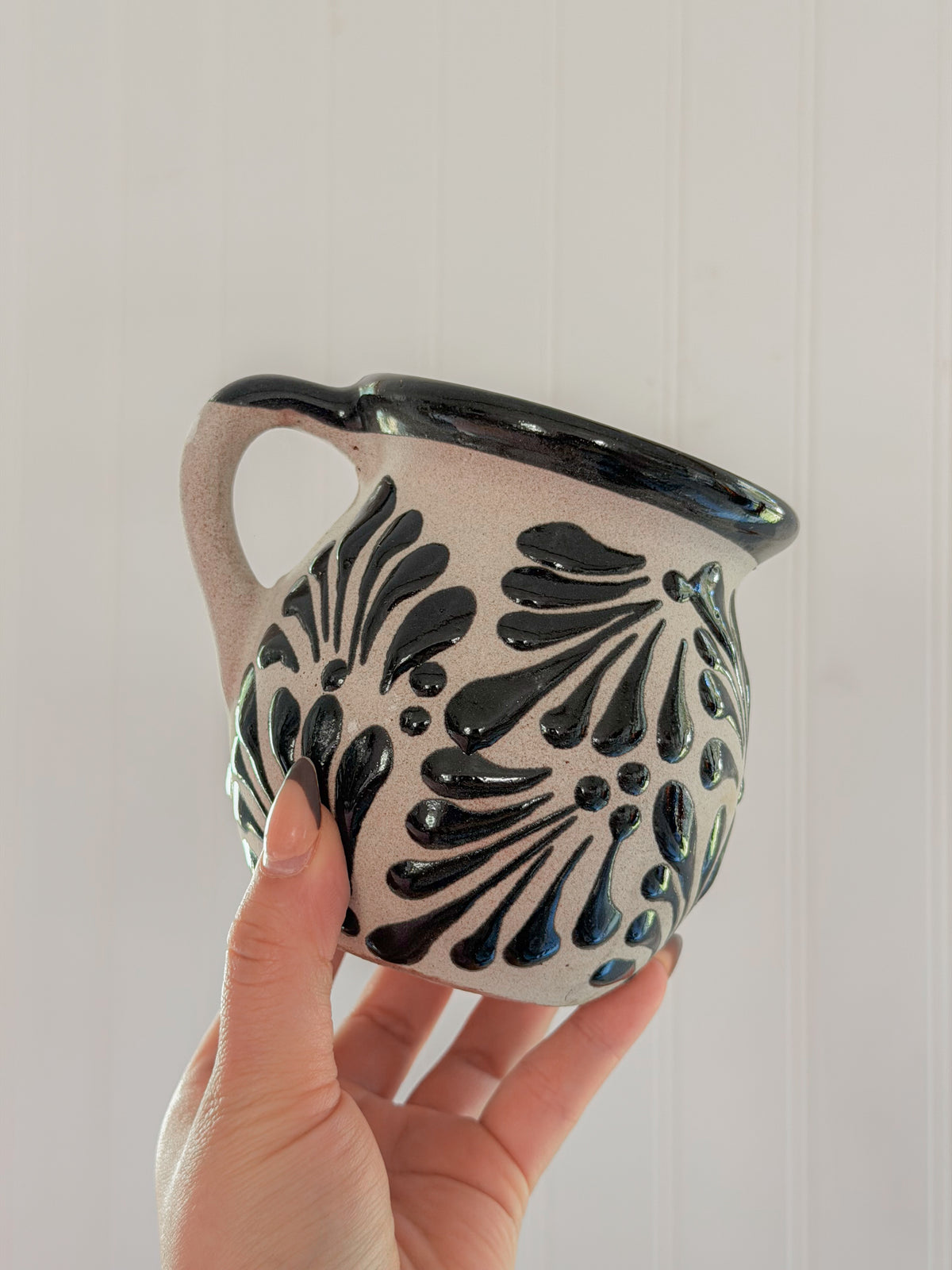 Black Barro Hand-Painted Mug