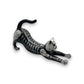 Talavera Stretching Cat Figurine | Hand-Painted Calavera Art