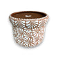 Terracotta & White Talavera Planter | Handcrafted Pottery Art