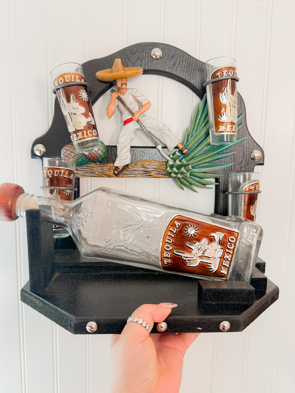 Tequilero Botella Agave con 4 Shots
