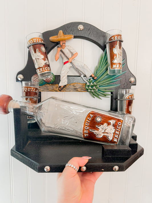 Tequilero Botella Agave con 4 Shots