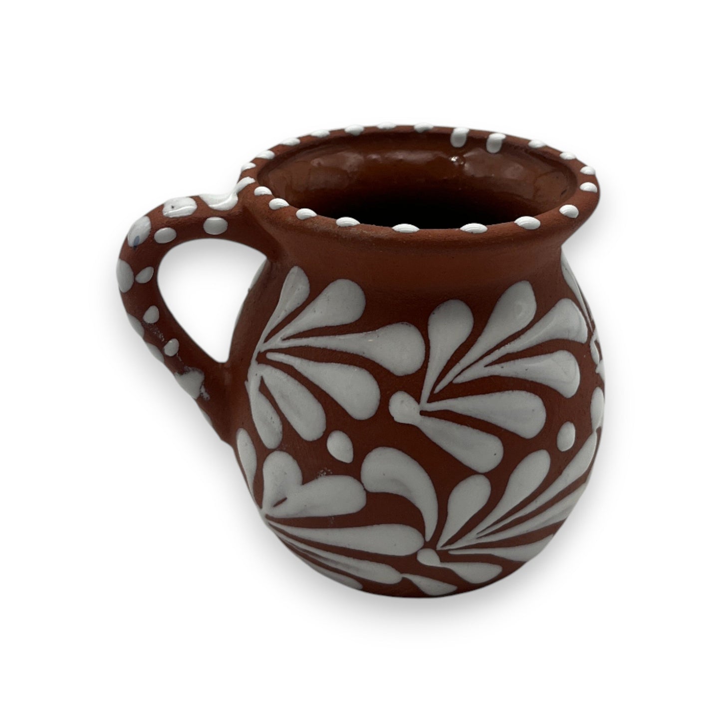 Terracotta Jarrito Mug | Handmade Mexican Relief Pottery Cup