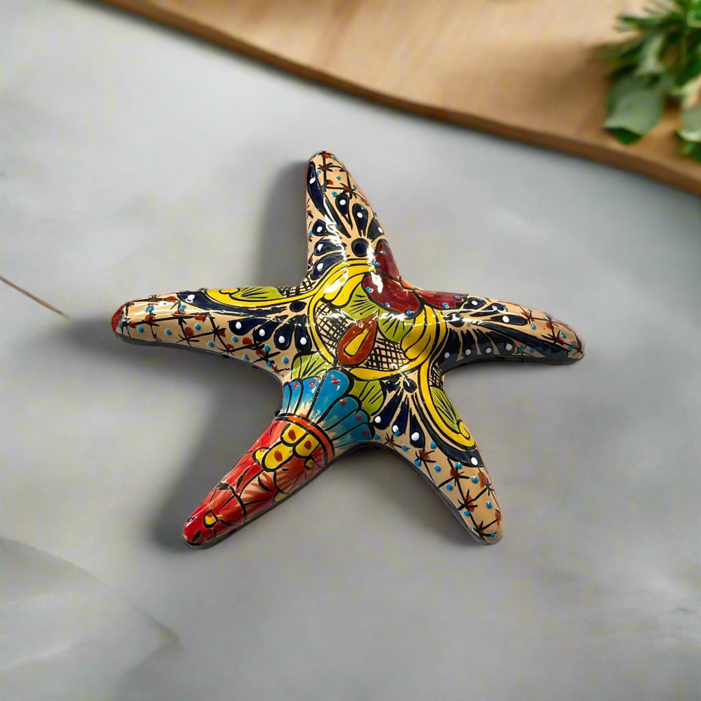 Talavera Starfish Decor | Hand-Painted Mexican Wall Art