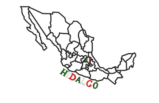 Hidalgo Map Embroidery Design