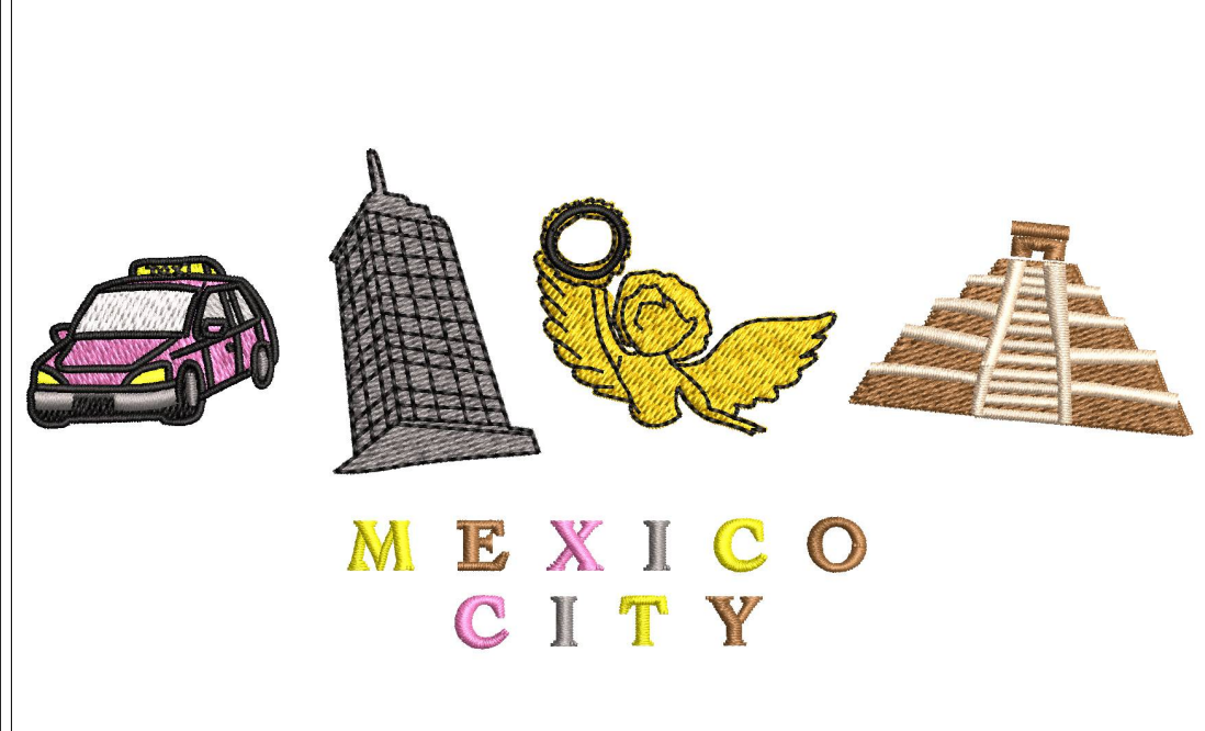 Mexico City Embroidery Design