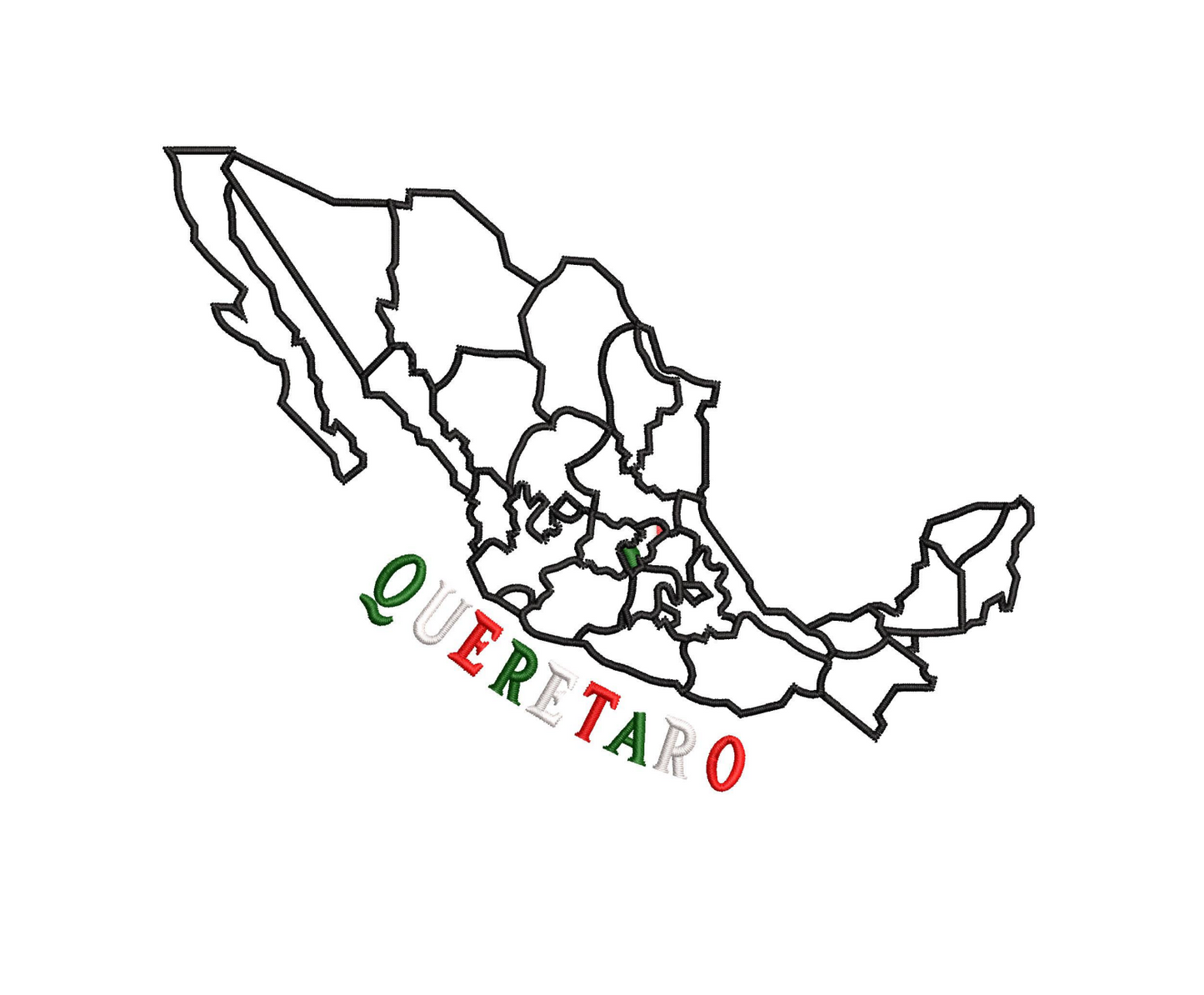 Queretaro Map Embroidery Design