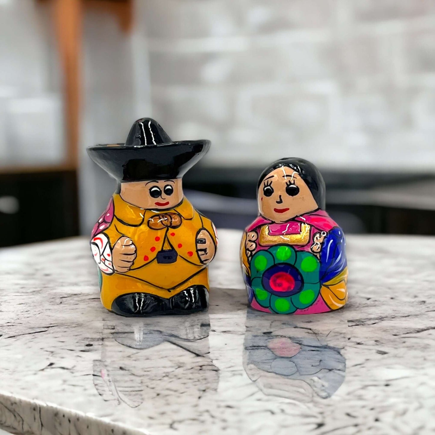 Set of 2 Guerrero Salt and Pepper Shakers | Hand-Painted Couple