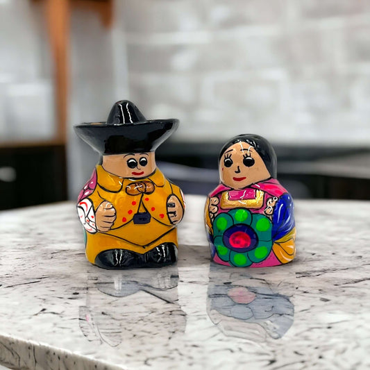Set of 2 Guerrero Salt and Pepper Shakers | Hand-Painted Couple