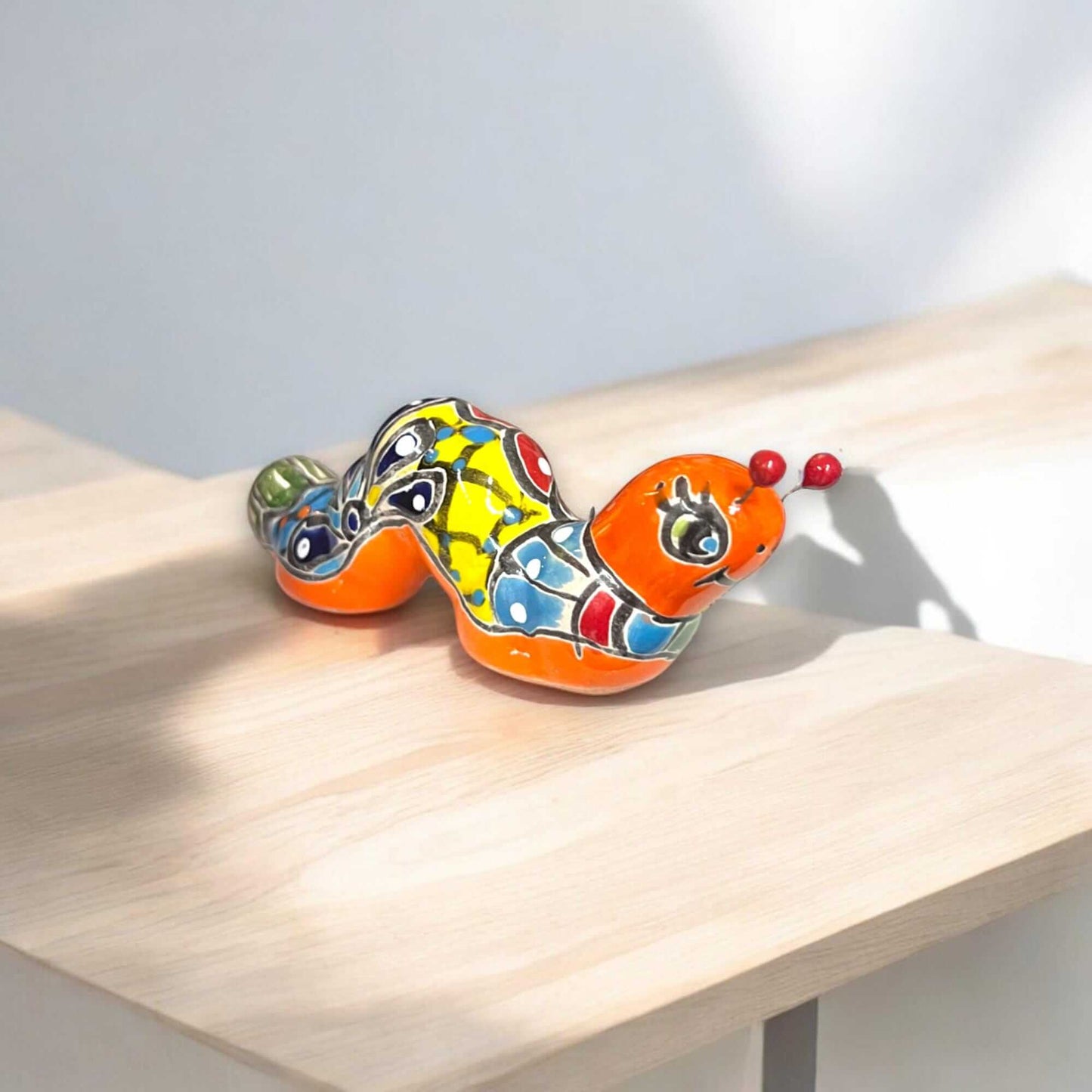 Talavera Caterpillar Art | Handcrafted Mexican Ceramic Figurine