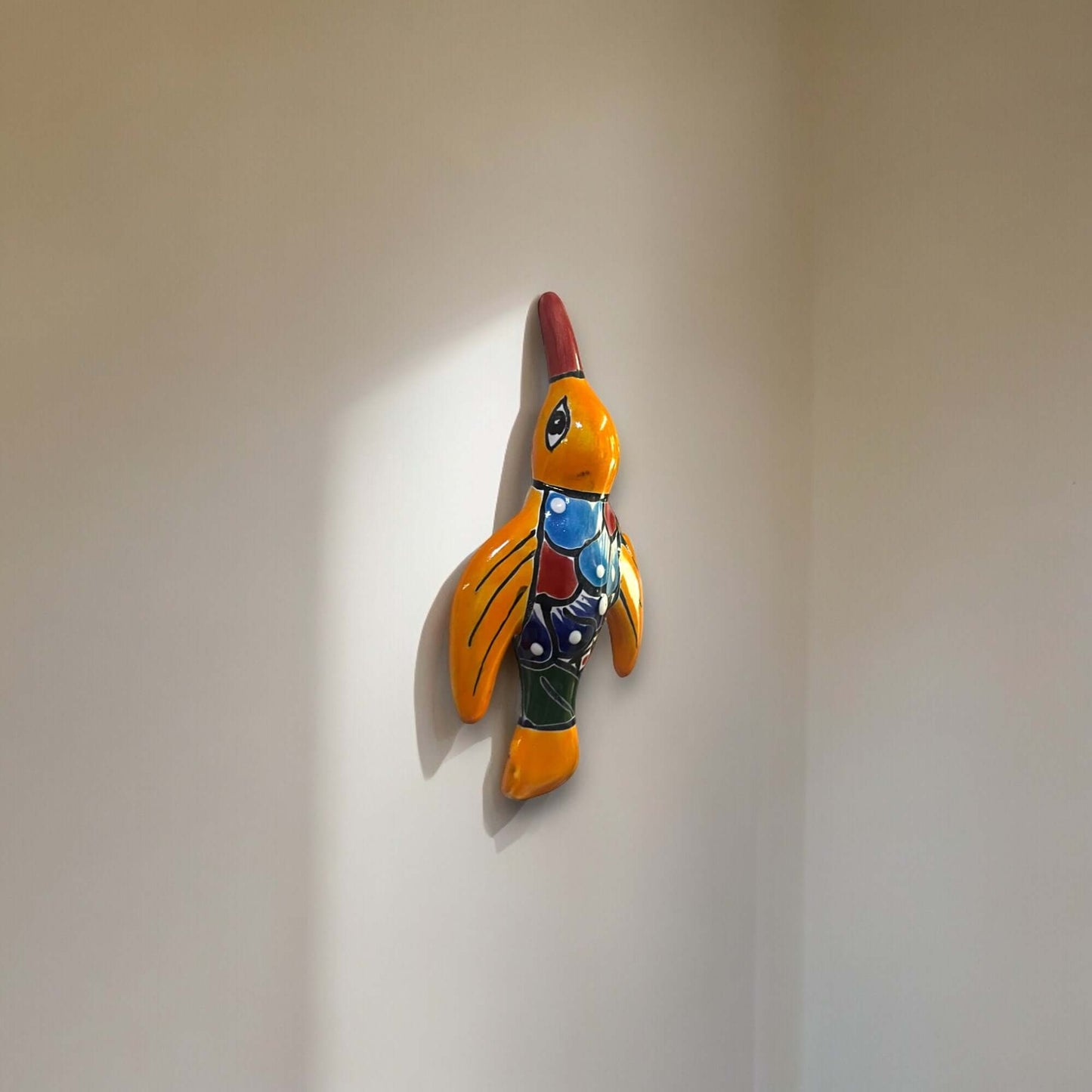 Talavera Hummingbird Wall Art | Mexican Hand-Painted Bird Decor
