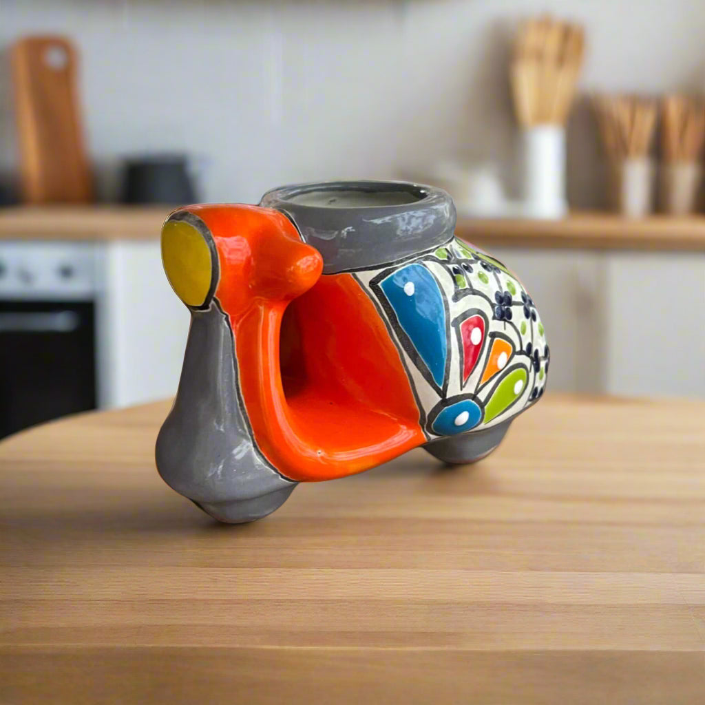 Colorful Talavera Scooter Planter | Mexican Art Decor