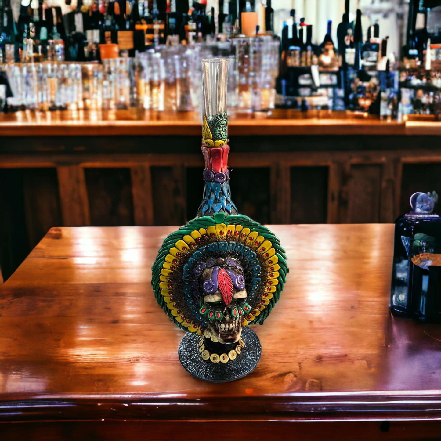 Unique Handcrafted Aztec Warrior Decanter | Authentic Cultural Artwork