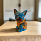 Vibrant Handcrafted Talavera French Bulldog Statue | Unique Medium Dog Sculpture