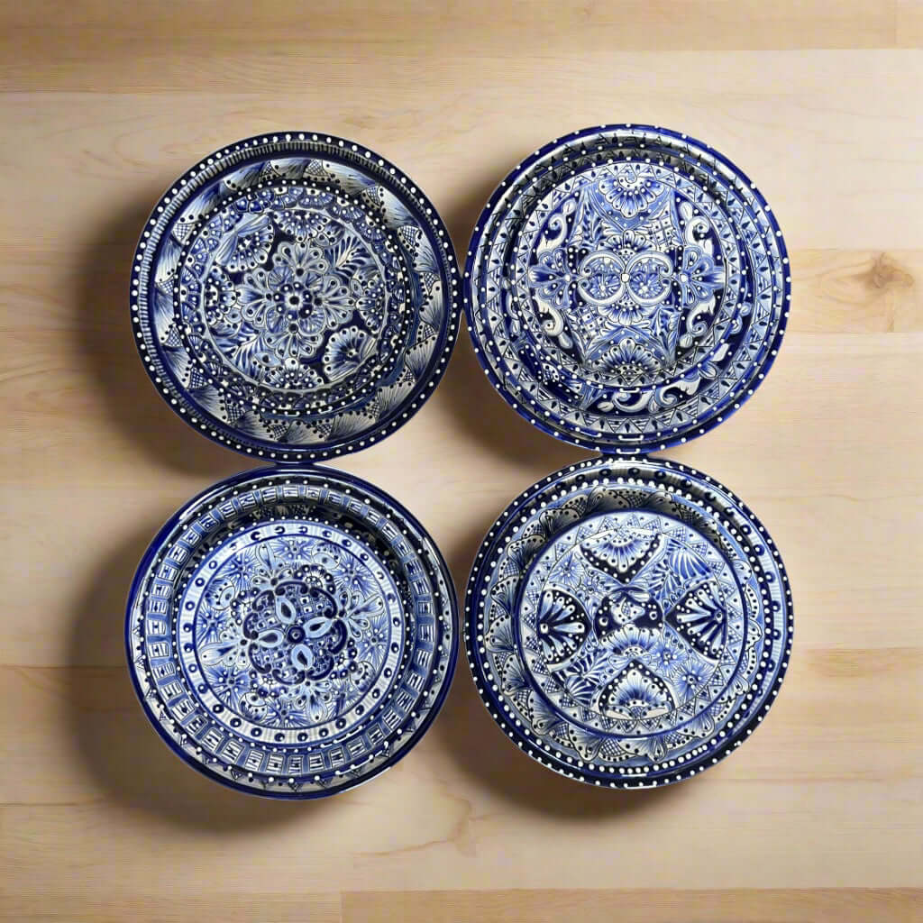 Blue & White Talavera Dinnerware Set | 12-Piece Set