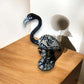 Blue & White Talavera Flamingo Statue | Hand-Painted Bird Pottery
