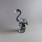 Blue & White Talavera Flamingo Statue | Hand-Painted Bird Pottery