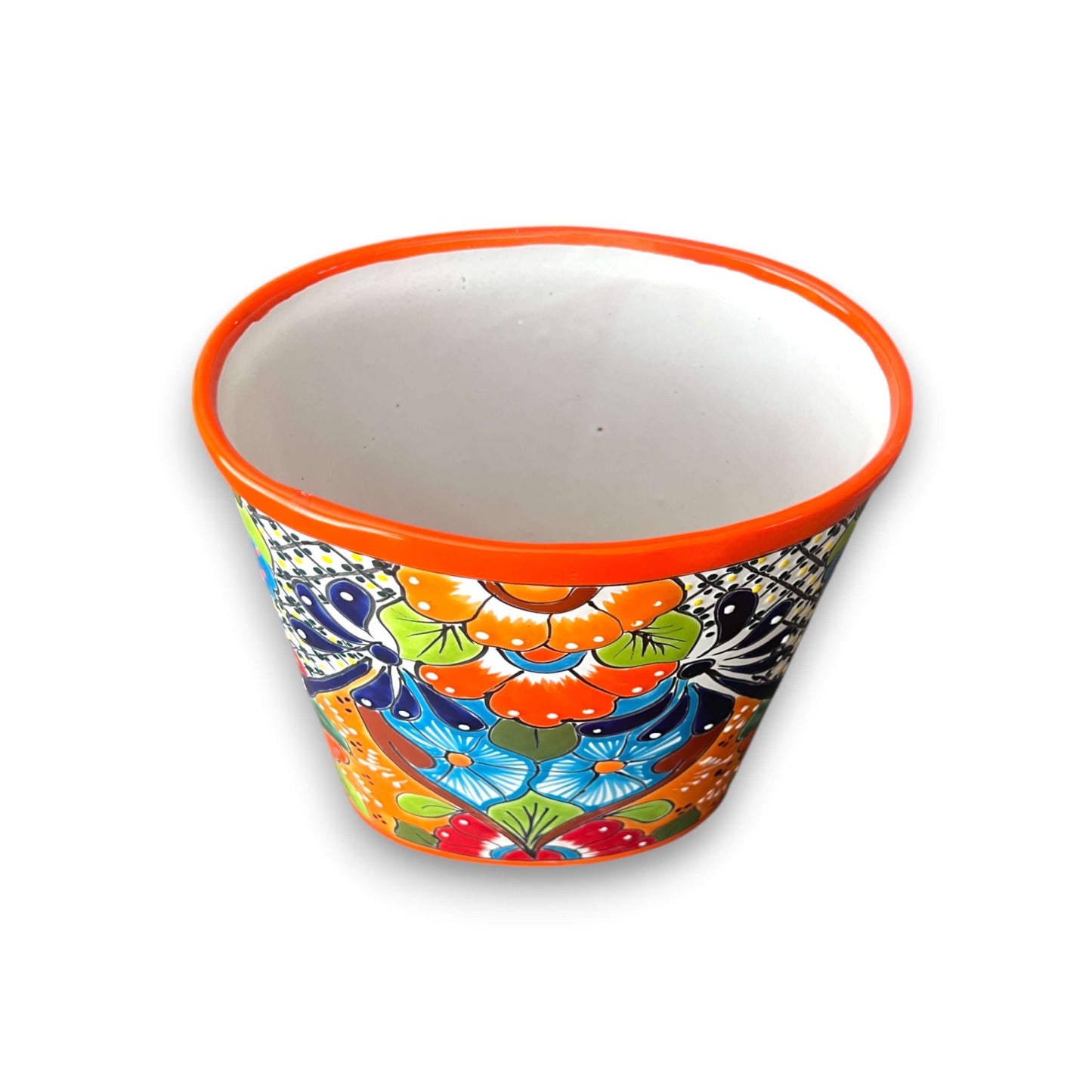 Colorful Talavera Trash Can | Handmade Mexican Waste Bin