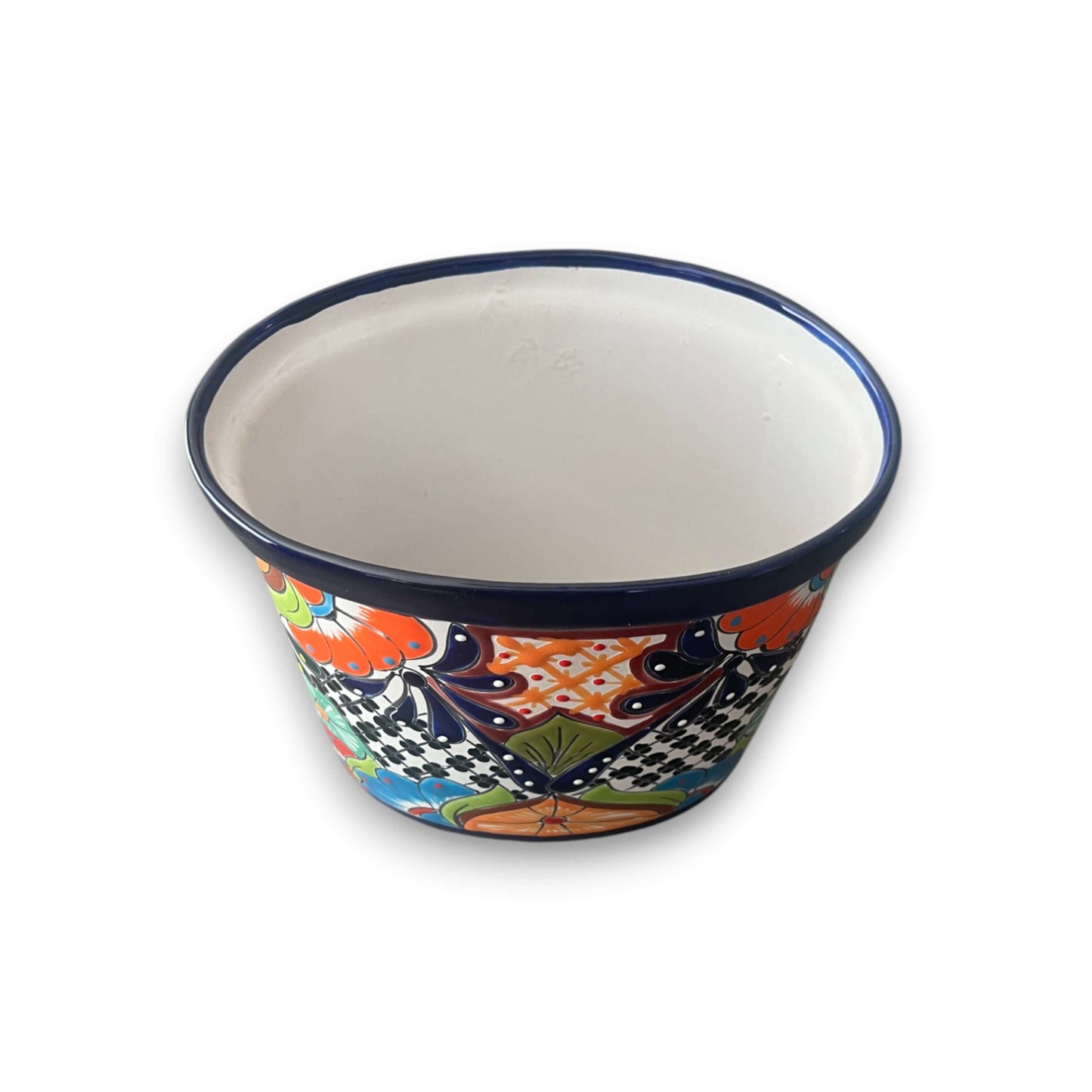 Colorful Talavera Trash Can | Handmade Mexican Waste Bin
