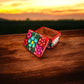 Colorful Hand-Painted Guerrero Jewelry Box | Mexican Ceramic Earring Holder