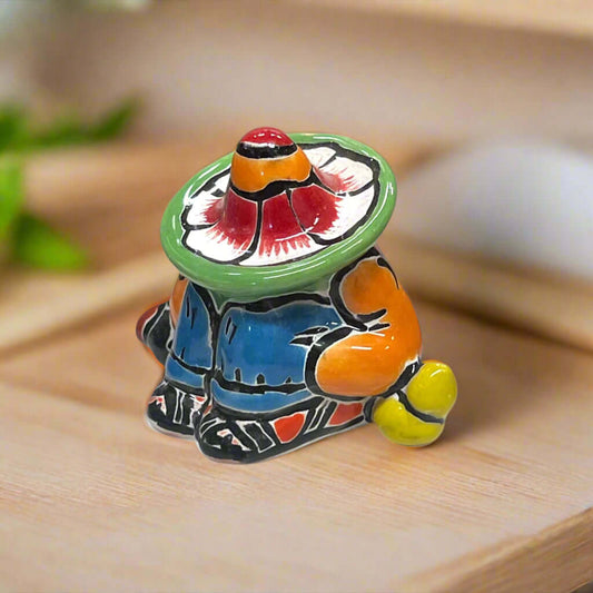 Small Talavera Panchito Figurine | Colorful Mexican Sleeping Man