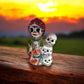 Handcrafted Talavera Frida Statue | Colorful Day of the Dead Calavera Skull Decor