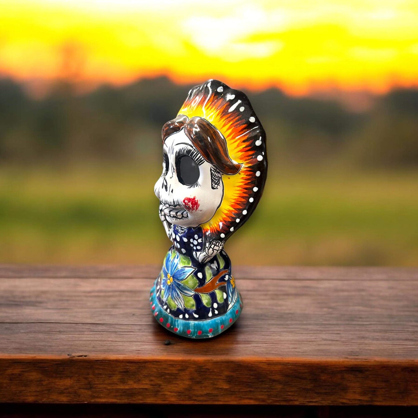 Talavera Skeleton Woman | Day of the Dead Figurine in Traditional Dress