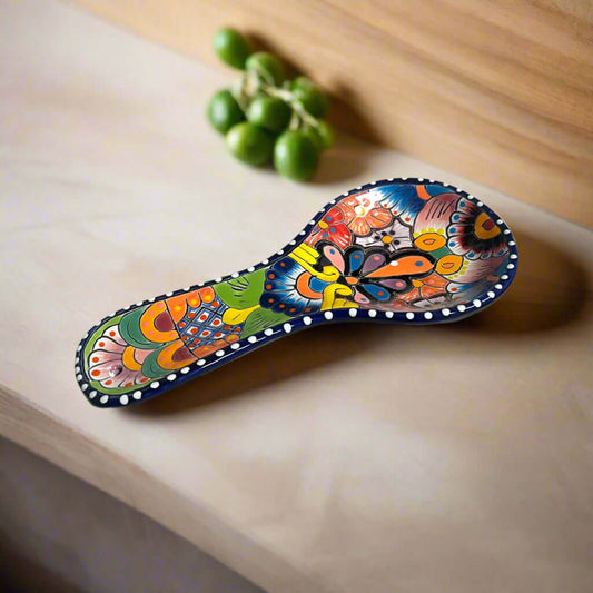 Hand-Painted Talavera Spoon Rest | Colorful Mexican Kitchen Decor