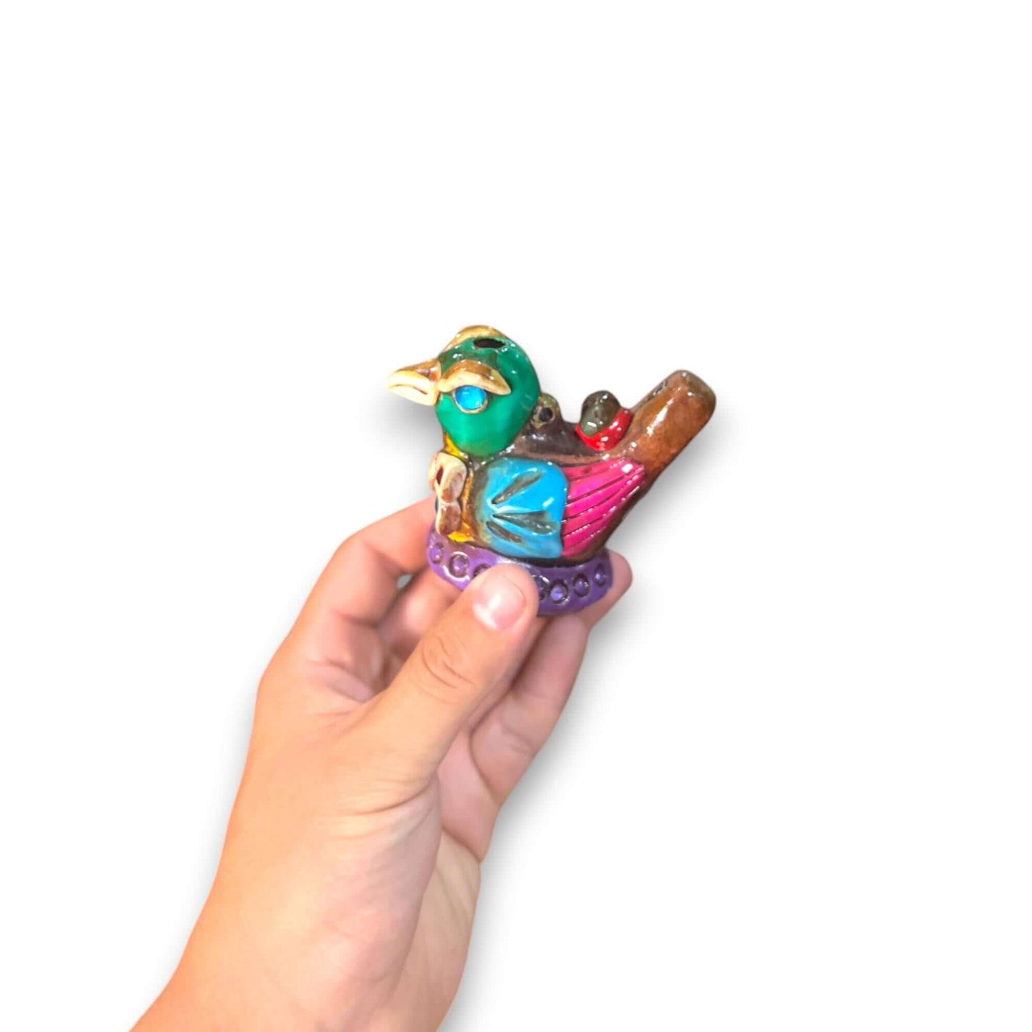 Small Aztec Bird Whistle | Handcrafted Cultural Ceramic Decor