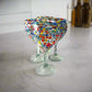 Mexican Confetti Rock Wine Glass | Hand-Blown Confetti Design