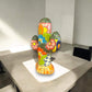 Colorful Talavera Cactus Sculpture | Mexican Ceramic Decor