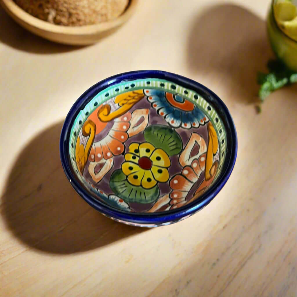 Talavera Salsa Bowl | Handmade Mexican Ceramic Sauce Dish