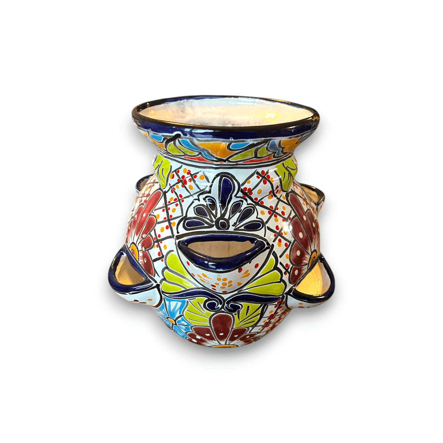 Handmade Talavera Strawberry Planter | Colorful Mexican Pottery