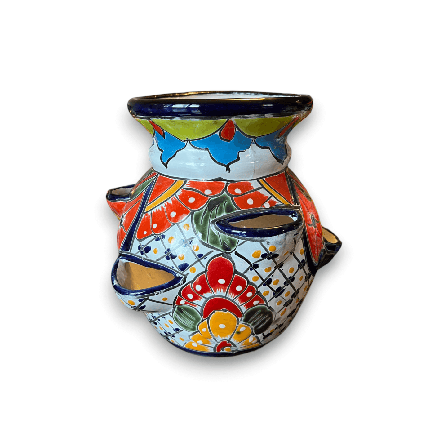 Handmade Talavera Strawberry Planter | Colorful Mexican Pottery