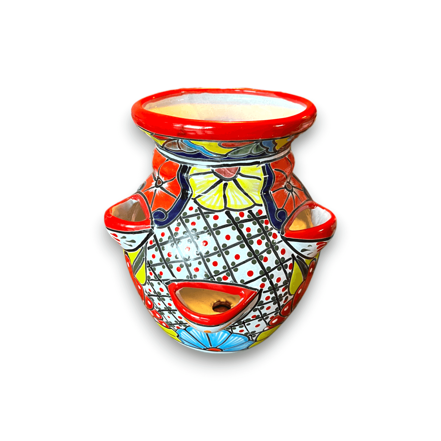 Handmade Talavera Strawberry Planter | Colorful Mexican Pottery