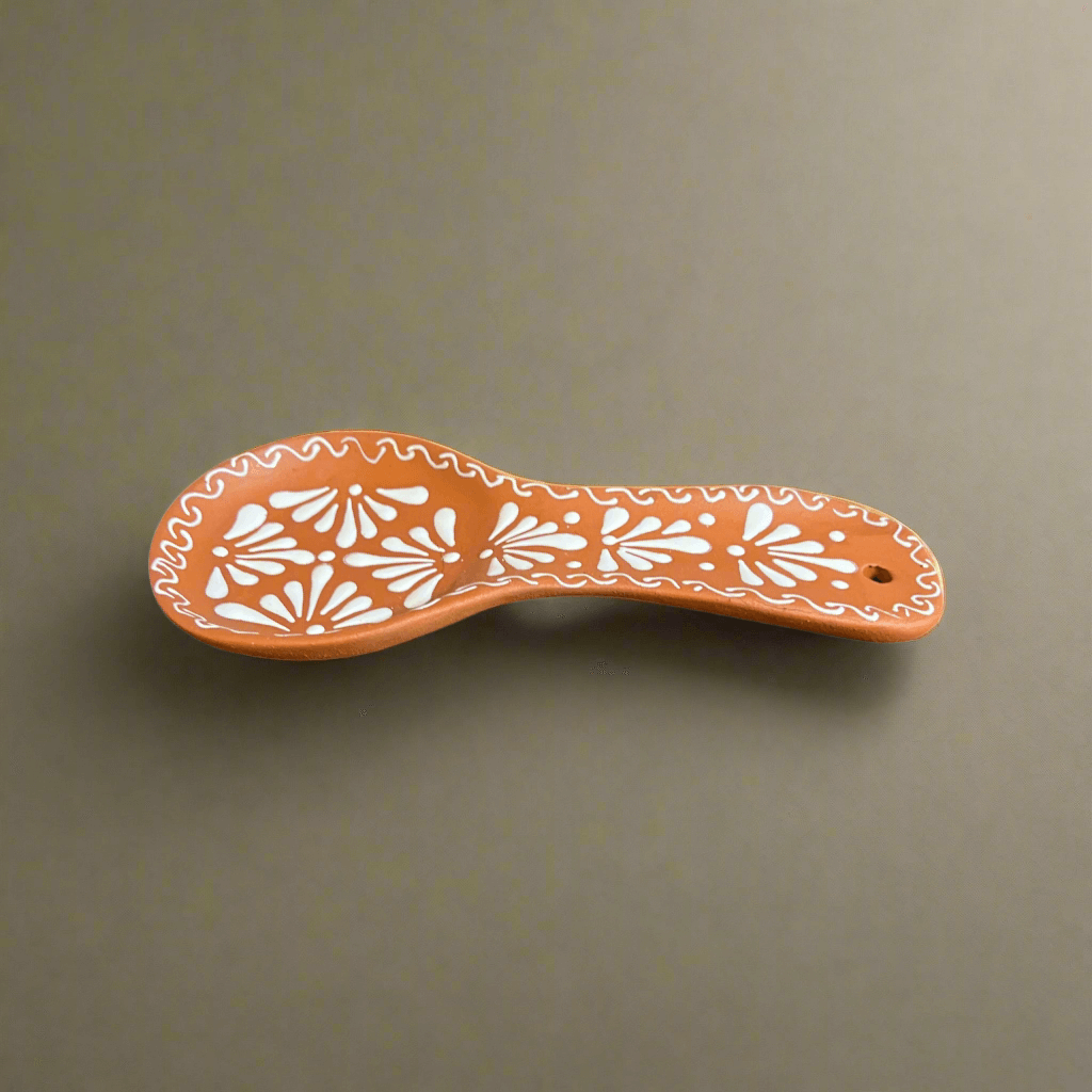 Handmade Mexican Talavera Spoon Rest | Colorful Barro Utensil Holder